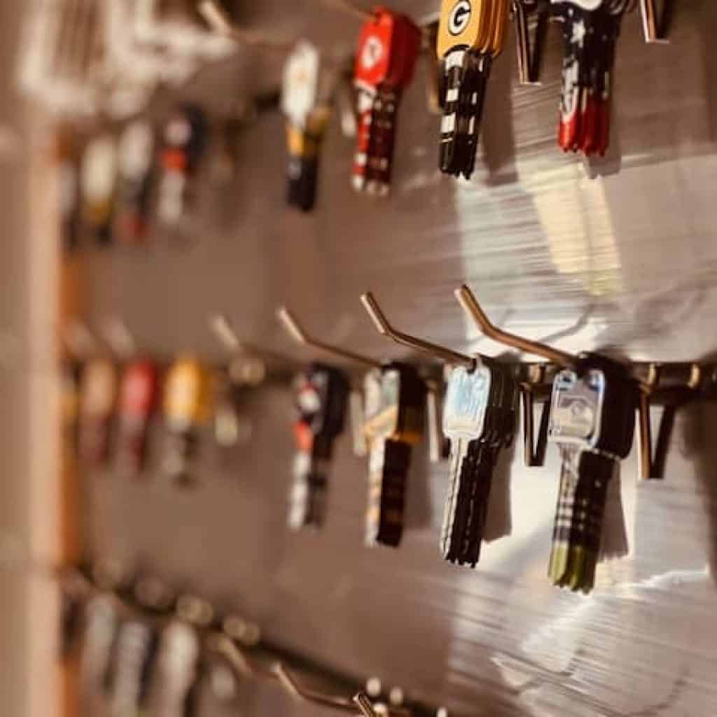 Keys on a wall